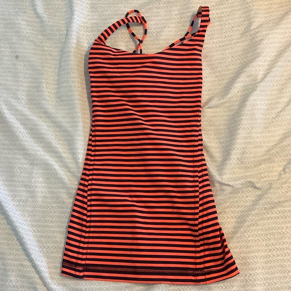 Striped orange and Black tank top